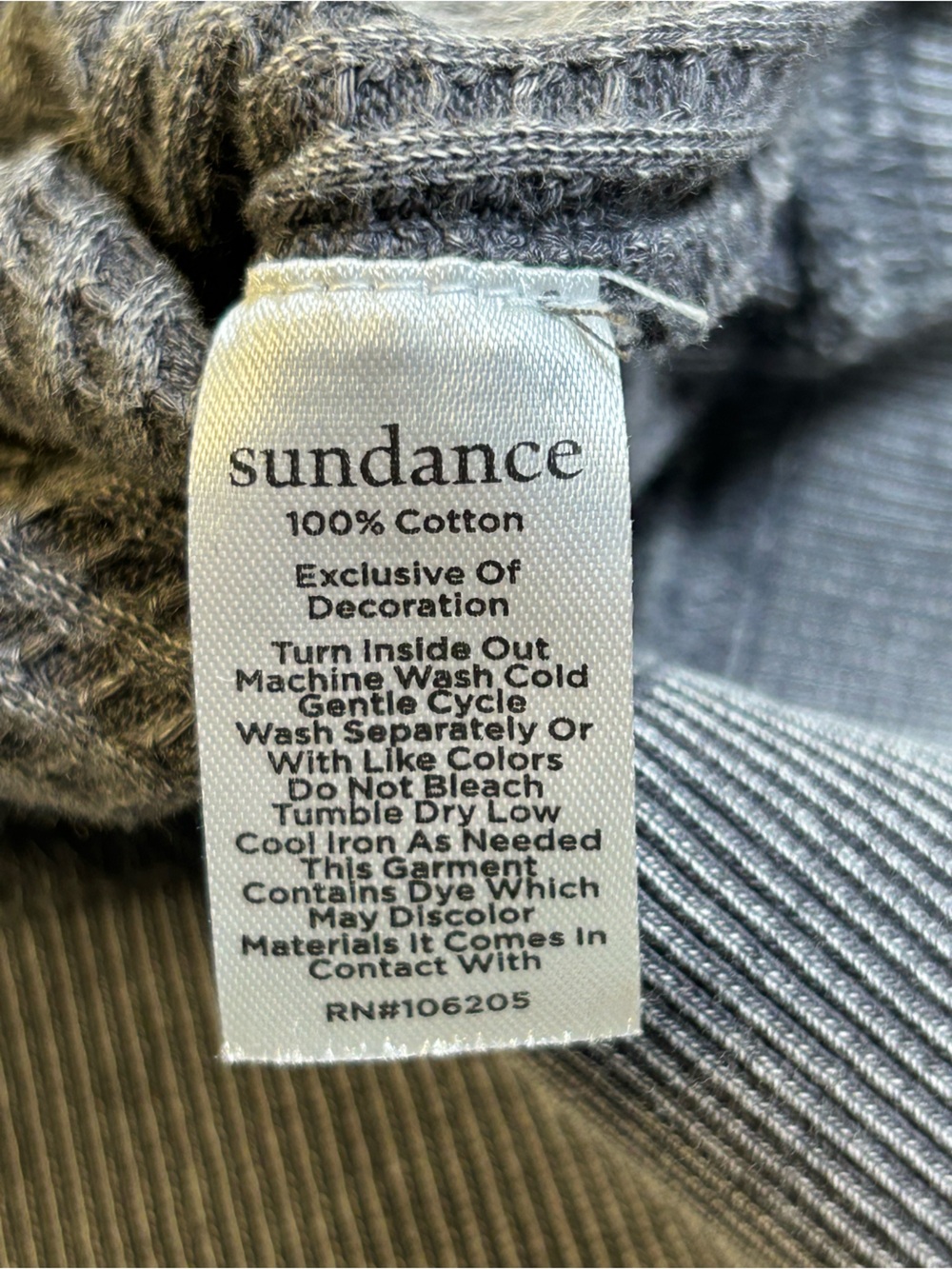 SUNDANCE Jolene Floral Embroidered Waffle Knit Zip Hoodie Gray Med Boho Cottage - Picture 8 of 10